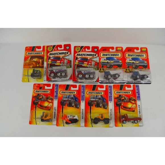 Matchbox Construction Vehicles Power Lift Dump Truck Lot of 9 Diecast 1990s New - Picture 1 of 9